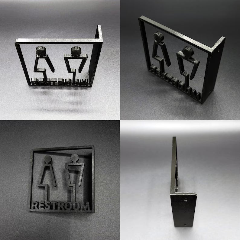 Outline Cutout Restroom Wall Sign