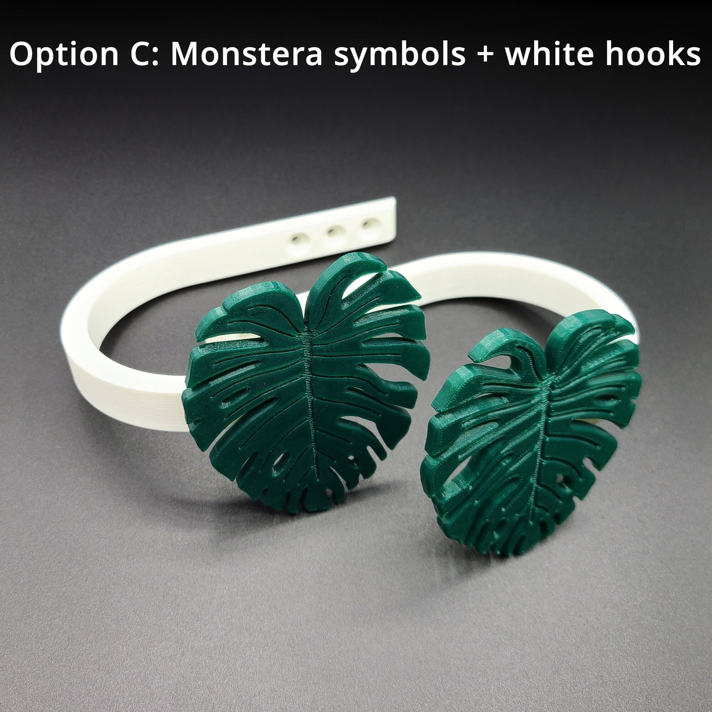 Replaceable Monstera Shape Curtain Holdbacks/Tiebacks (Set of Left and Right)