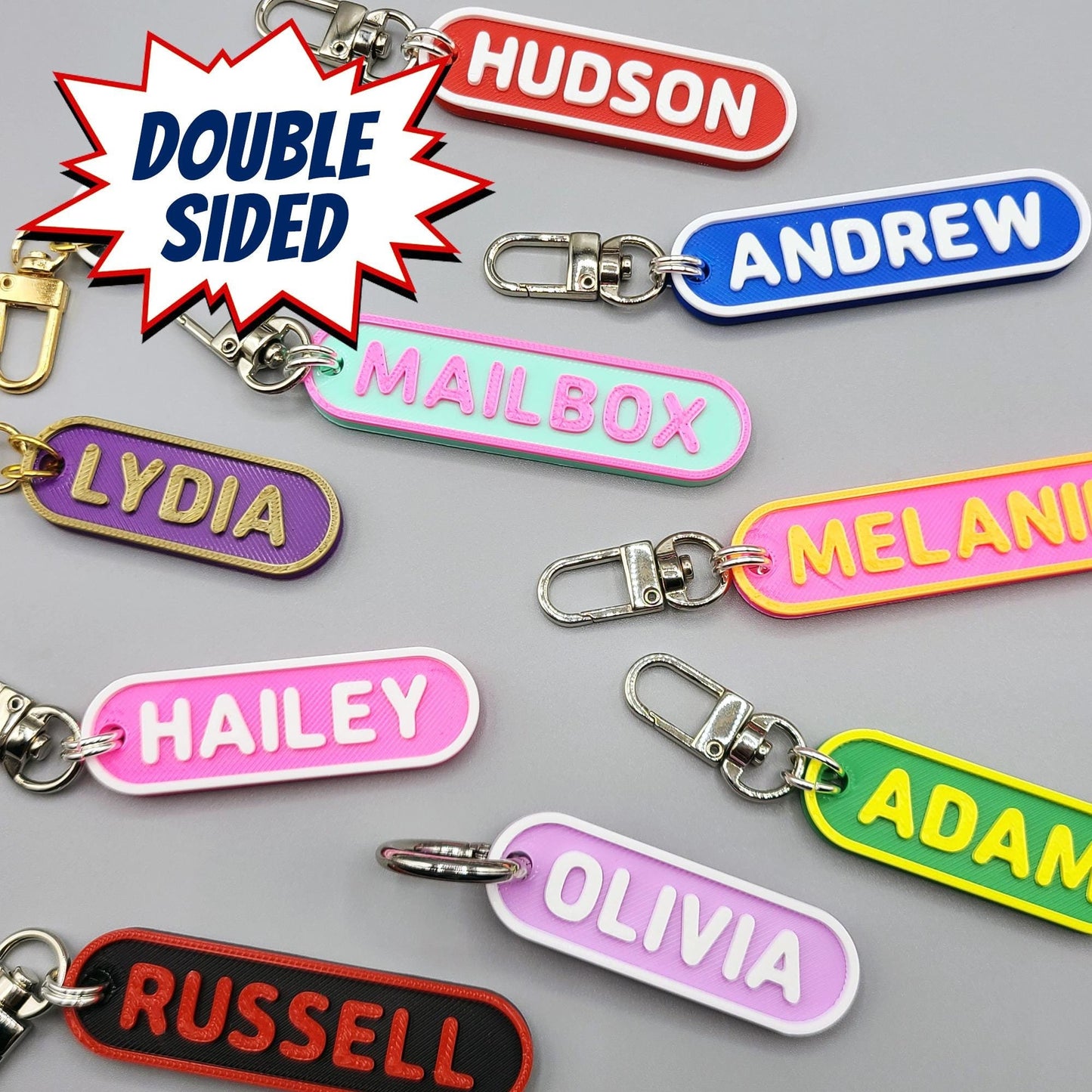 Double-Sided and Single-Sided Personalized Keychains