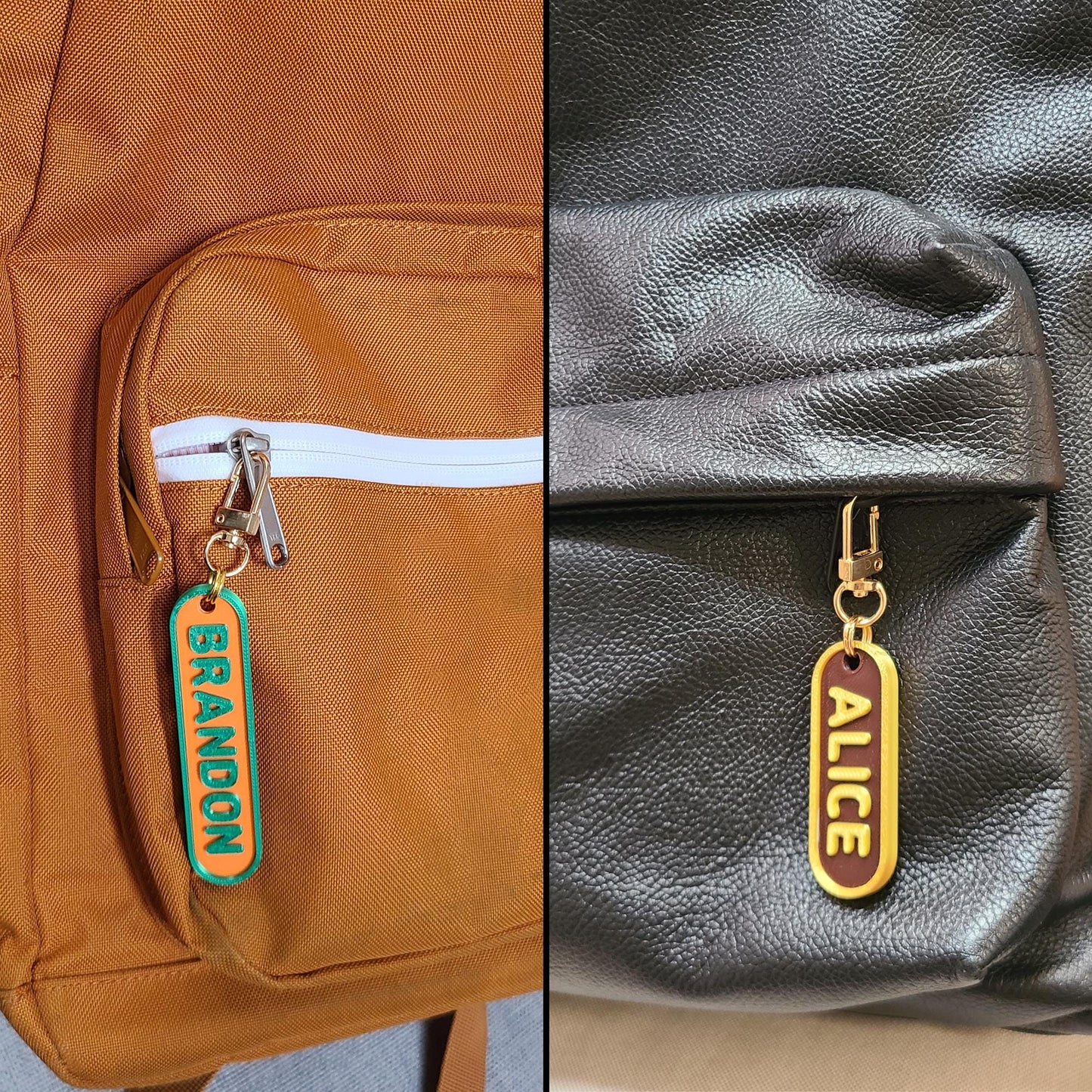 Double-Sided and Single-Sided Personalized Keychains