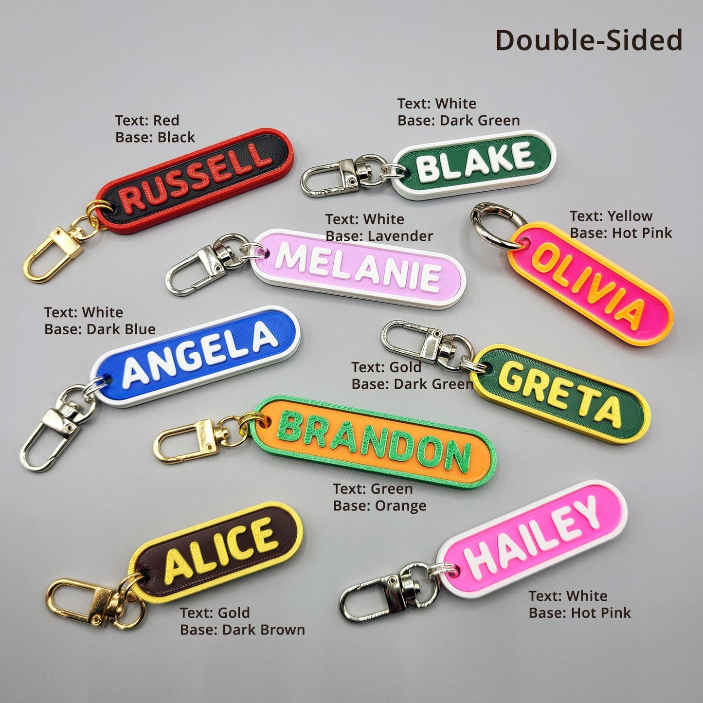 Double-Sided and Single-Sided Personalized Keychains