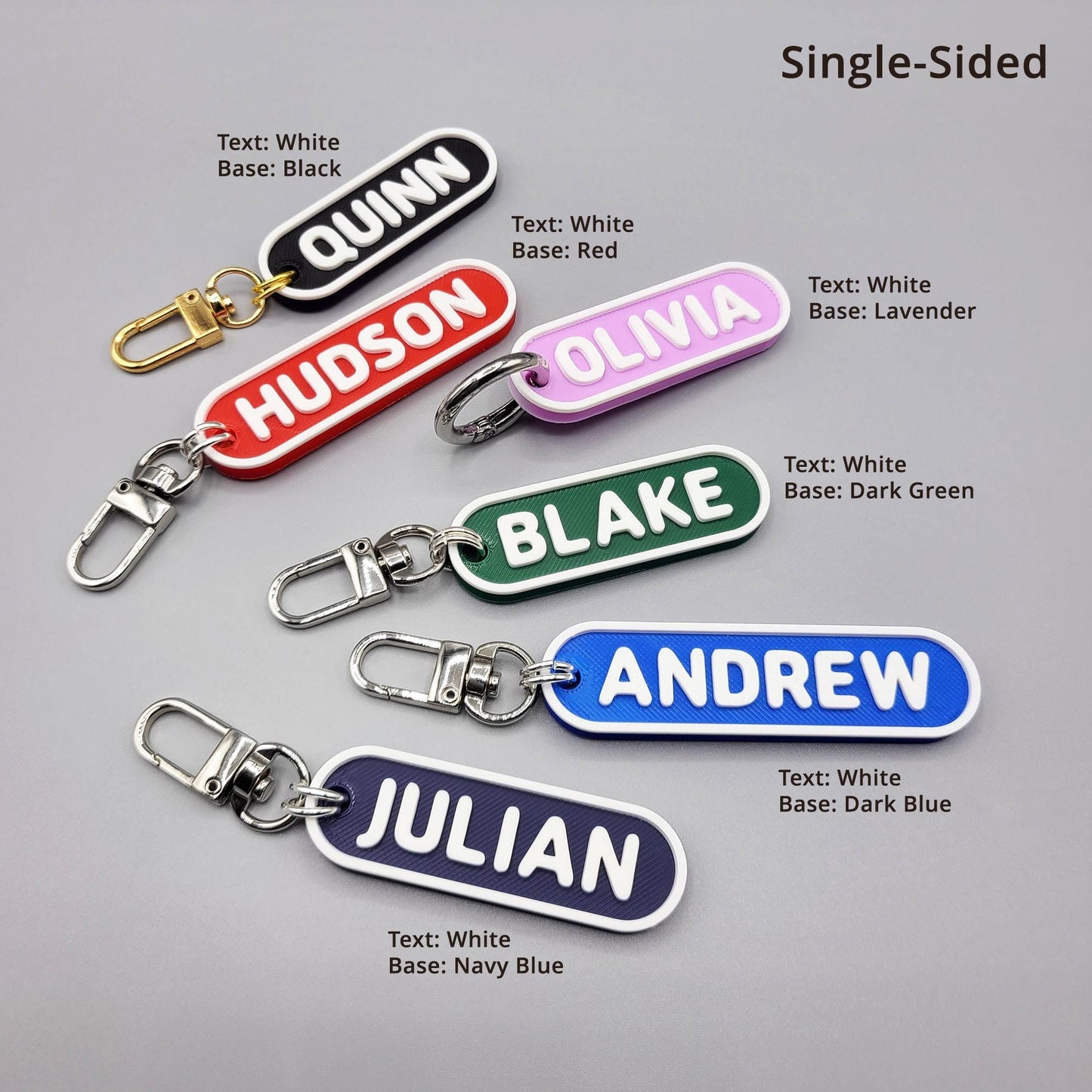 Double-Sided and Single-Sided Personalized Keychains