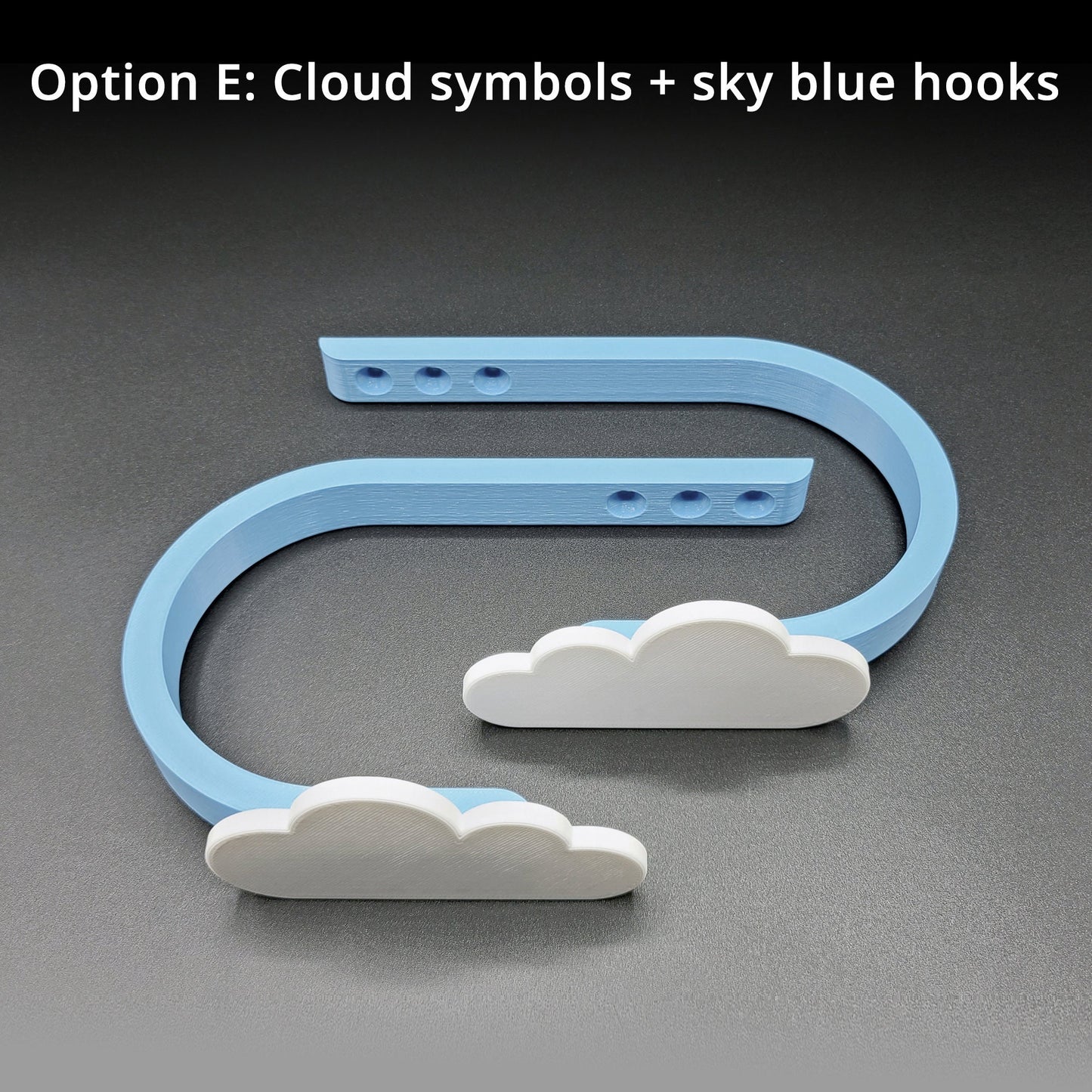 Replaceable Cloud Shape Curtain Holdbacks/Tiebacks 3D Printed Plastic (Set of left and right)