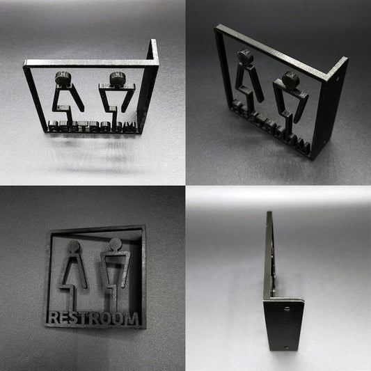 Outline Cutout Restroom Wall Sign