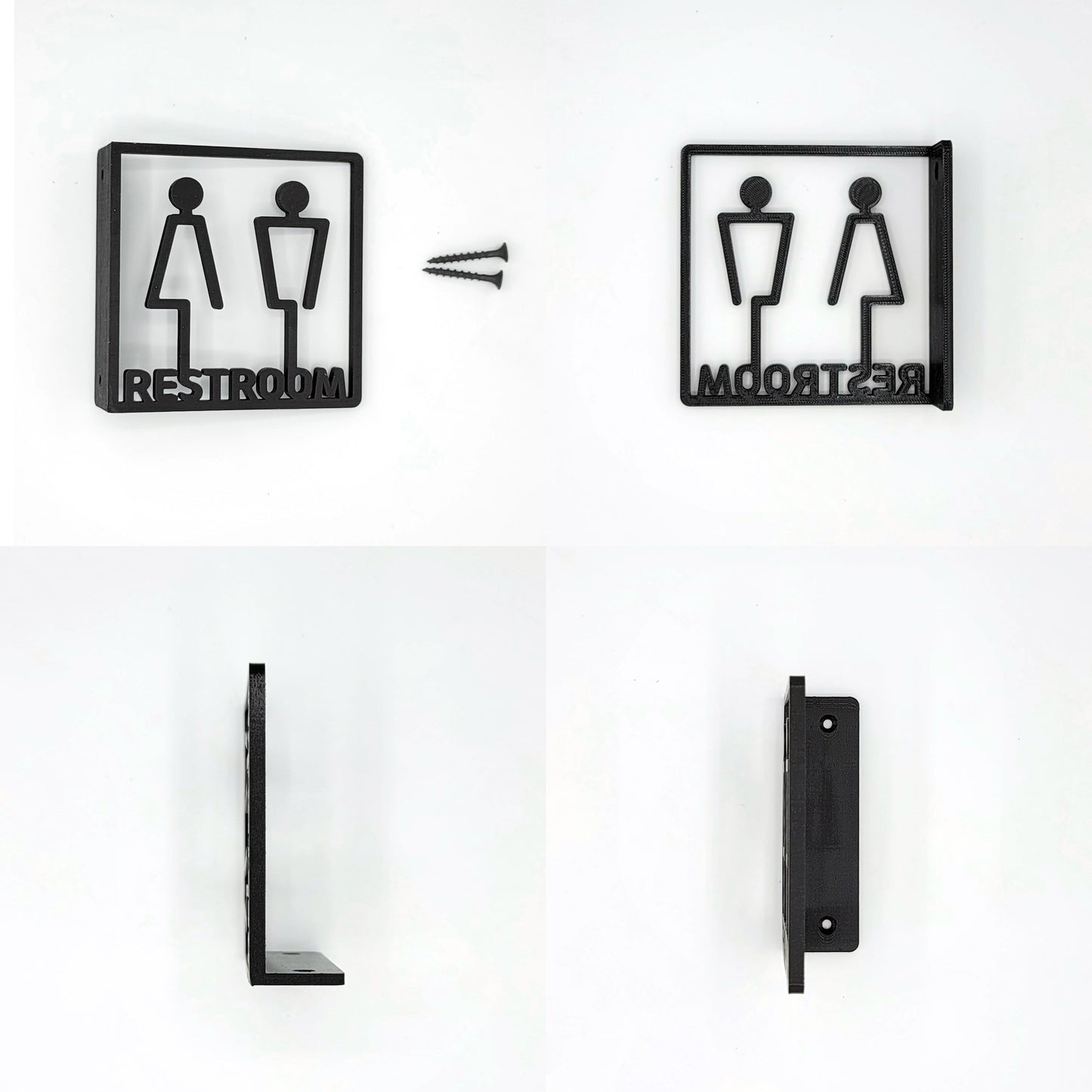 Outline Cutout Restroom Wall Sign