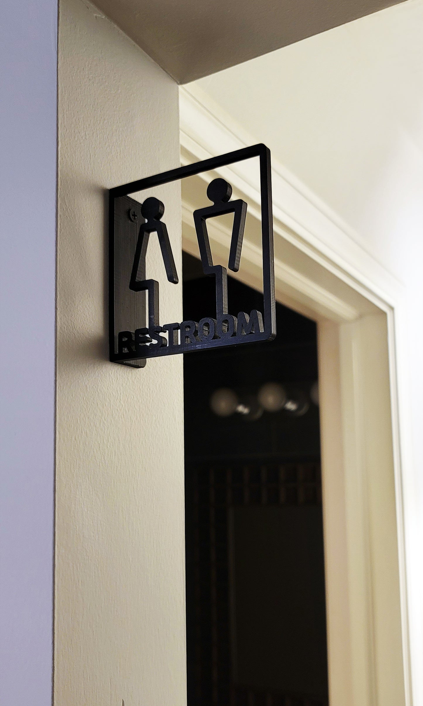 Outline Cutout Restroom Wall Sign