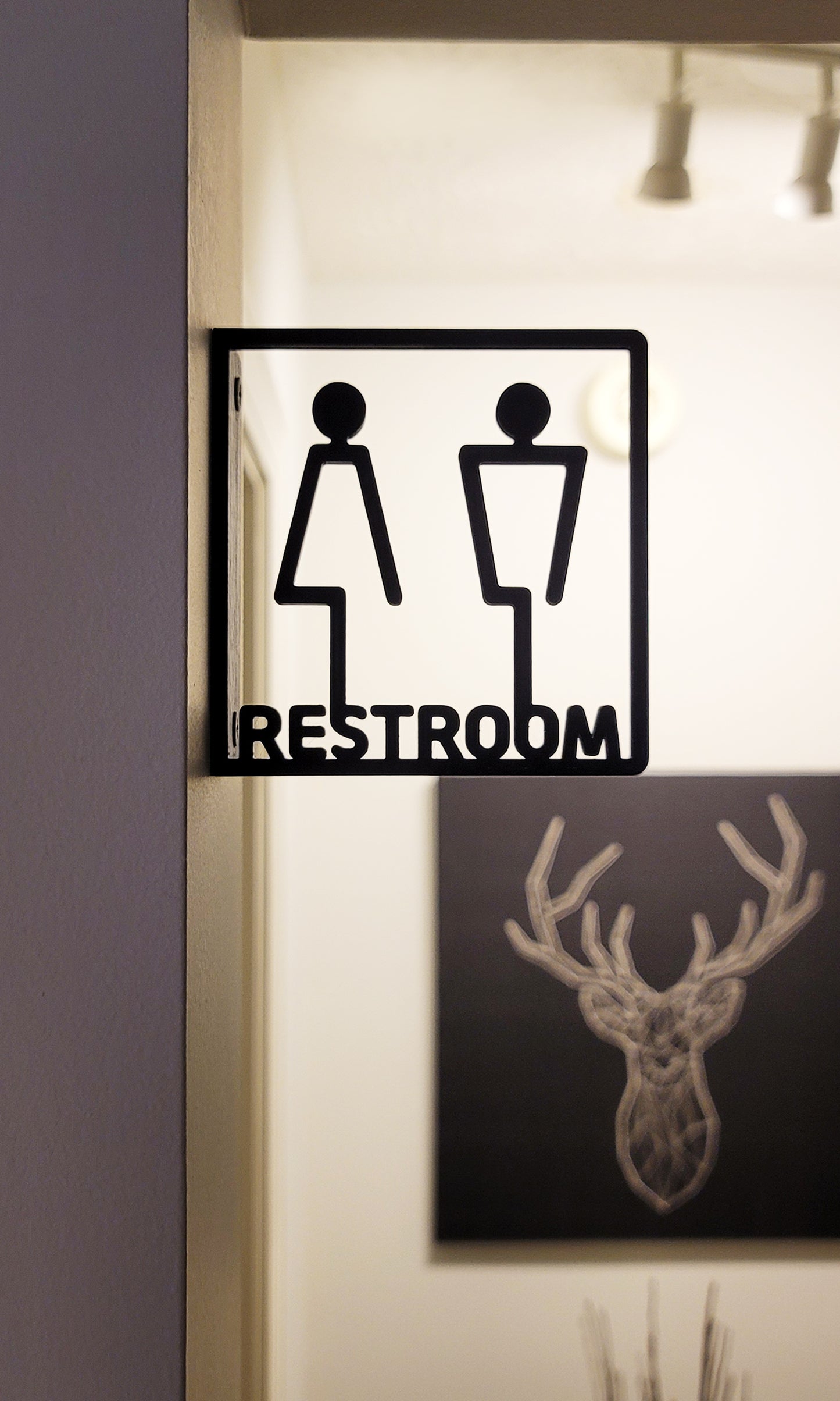 Outline Cutout Restroom Wall Sign